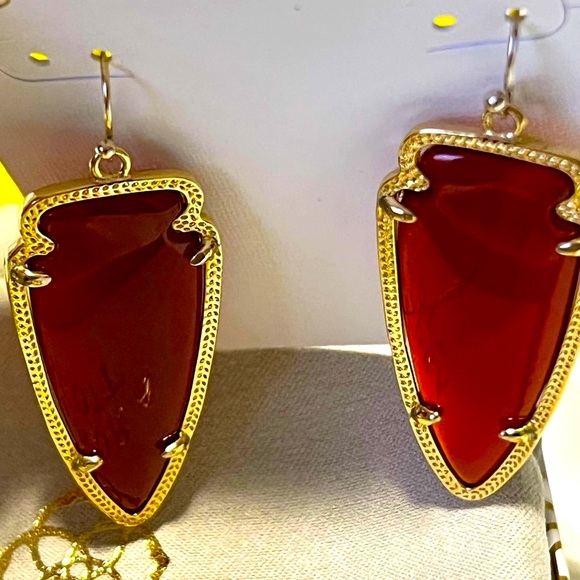 NWOT Rare & Retired Kendra Scott Carnelian Skylar Earrings INCREDIBLY RARE!! - Picture 3 of 8